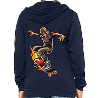 Skate Design Kids' Full-Zip Hoodie - Skateboard Hooded Sweatshirt - Art Kids' Hoodie
