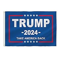 TRUMP 2024 Flag, TAKE AMERICA BACK Flag, American Presidential Election Donald Trump Flag, Indoor Outdoor Decoration Banner, Blue (4x6ft)