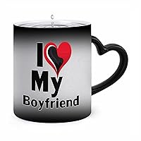 I Love My Boyfriend Ceramic Coffee Mug Heat Sensitive Color Changing Magic Mug Personalized Cup Funny Gift