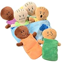 Constructive Playthings 6-Piece Expression Plush Baby Dolls Set for Social Emotional Learning, Plush Multicultural Sensory Cloth Babies Toy Set, Multicolor