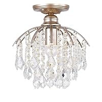 Simple New K9 Ceiling Lighting Maple Leaf Clear Crystal Ceiling Chandeliers Light Gold Modern Luxurious Flush Mount Ceiling Lights Iron Fixture for Hall Kitchen Dining Living Room Bedroom Aisle