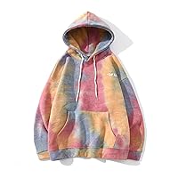 Men's Fashion Hoodies Lightweight Casual Sweatshirts Tie-Dye Cotton Long Sleeve Pullover