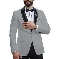 Men's Suit Slim Fit Fashion Shawl Lapel 3 Pieces Set PlainBlazer+Black Pants+Vest for Party Wedding Groom