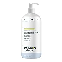 ATTITUDE Extra Gentle Hair Conditioner for Sensitive Dry Scalp, Soothing Oat, Naturally Dervied Ingredients, Dermatologically Tested, Vegan Detangler, 32 Fl Oz