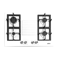 Summit GC431W 30-Inch Wide 4-Burner White Gas Cooktop, Enamel Coated Steel with Sealed Burners, Cast Iron Grates, NG/LPG Conversion Kit, Flame Failure Protection, Easy to Clean, Cord Included