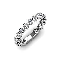 Lab Grown Diamond Bezel Set Women Eternity Ring Stackable 0.77 ctw 14K Gold
