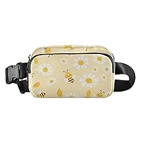 Flying Bees Daisy Belt Bag for Women Men Water Proof Hip Bum Bag with Adjustable Shoulder Tear Resistant Fashion Waist Packs for Hiking