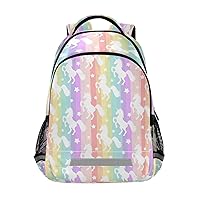 Colorful Rainbow Unicorn Backpacks Travel Laptop Daypack School Book Bag for Men Women Teens Kids