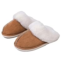 Baotou cotton slippers for indoor household non-slip neutral plush slippers, Brown, 5-6 Women/4-5 Men