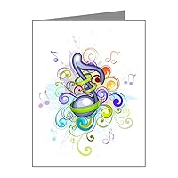 Note Cards (10 Pack) Music Note Colorful Burst