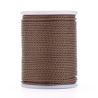 120 Yards 1mm Waxed Thread Wax Cotton String Wax-Coated Strings Round Wax Coated Thread for DIY Jewelry Making, Macrame, Handcraft (Coffee)