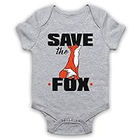 Unisex-Babys' Save The Fox Animal Rights Anti Hunting Protest Slogan Baby Grow
