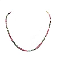 Genuine Multi Sapphire Rondell Beads Strand Necklace - 16