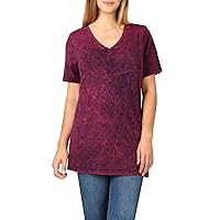 NE PEOPLE Women's Mineral Wash T Shirts – Classic Short Sleeve V-Neck Cotton Casual Top S-3XL