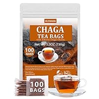 Premium 100 Chaga Tea Bags,100% Pure Siberian Wild Harvest Chaga Mushroom,No Additives,Caffeine Free.