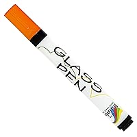 Glass Pen Window Marker: Liquid Chalk Markers for Glass, Car Marker or Mirror Pen with Washable Paint - Car Windows, Storefront Window, Wedding, Parade, Party & Holiday Decorations (Orange, Fine Tip)
