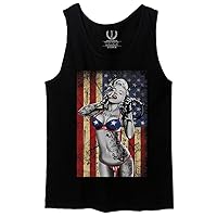 Marilyn Monroe Patriotic 4th of July American Flag Cool Graphic Hipster USA Stripes Summer Men's Tank Top