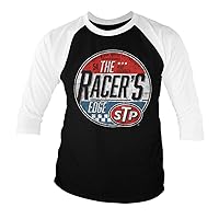 STP Officially Licensed The Racer's Edge Baseball 3/4 Sleeve T-Shirt (White-Black)