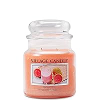 Village Candle Guava Citrus, Medium Glass Apothecary Jar Scented Candle, 13.75 oz