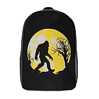 Bigfoot Sasquatch Full Moon Casual Backpack Fashion Shoulder Bags Adjustable Daypack for Work Travel Study