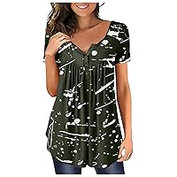 Casual Sports Spring Blouse Women Long Short Sleeve Baggy with Buttons Tshirts Womens Breathable Patterns