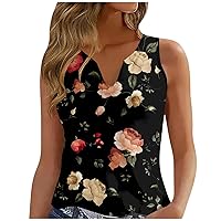 Tank Top for Women Summer Casual Tanks Sexy V-Neck Sleeveless Shirts Woman Graphic Tees Loose Basic Beach Tops