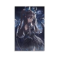Hanging Vertical Anime Girl with Black Wings Canvas Wall Art Prints Poster Gifts Photo Picture Painting Posters Room Decor Home Decorative 12×18inch(30×45cm)