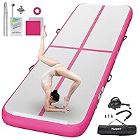 FBSPORT Inflatable Air Gymnastics Mat Training Mats 4/8 inches Thickness Gymnastics Tracks for Home Use/Training/Cheerleading/Yoga/Water with Pump
