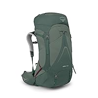 Osprey Aura AG LT 65L Women's Backpacking Backpack, Koseret/Darjeeling Spring Green, WXS/S