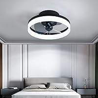 Fan Lights, Reversible Ceilifan with Lighting,Led Ceilifan Lights Mute Fan Ceilingp for Liviroom Bedroom Diniroom/Black