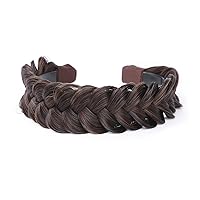 Wide Fishtail Braid Headband With Teeth Braided Headband Wide Plaited Braids Accessories Classic Chunky Fishtail Braided Hair Band Synthetic Hairpiece Girls And Women Beauty Accessory