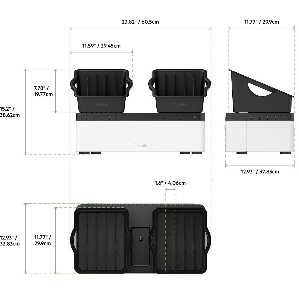 Belkin Store and Charge Go With Portable Trays - AC Classroom Charging Station for Laptops & Tablets - Classroom Organization & Charging Station - Up To 10 Devices Including iPads, Tablets & More