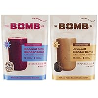 The Bomb Co. Blender Bomb, Coconut Kick & Java Jolt, High Fiber Smoothie Supplement With Superfoods & Amino Acids, Smoothie Mix With Hemp, Flax and Chia Seeds, 20 Servings