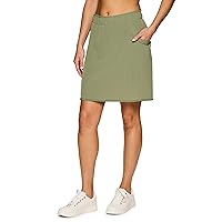 RBX Active Skort for Women, Longer Length Cargo-Style Quick Drying Hiking Tennis Skirt with Inner Compression Short