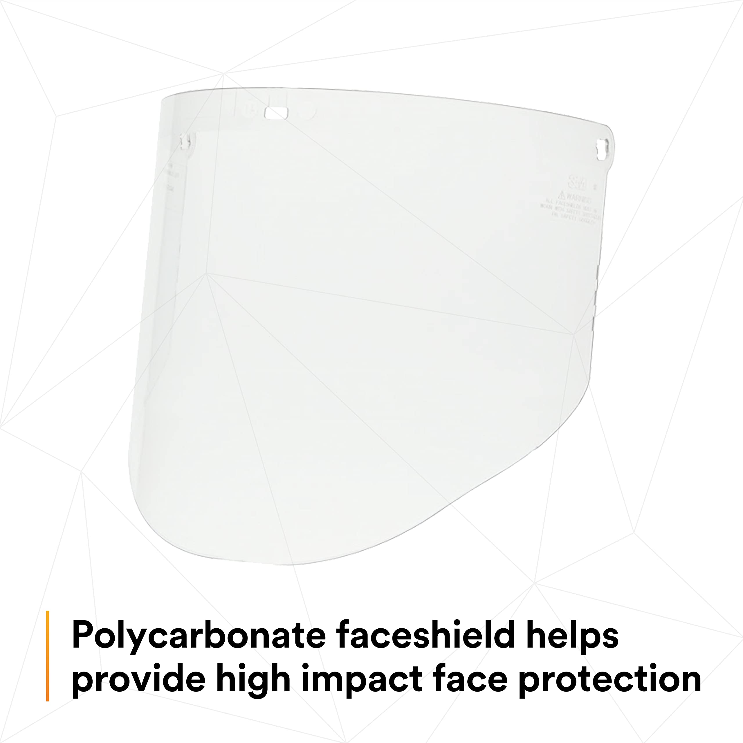 3M Clear Polycarbonate Faceshield WP96, 82701-00000, Molded
