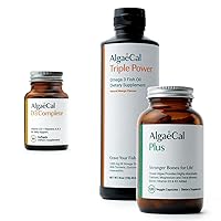 ALGAECAL Bundle - Vitamin D3 Complete (1000 IU) + K2, Vitamin E, Vitamin A (1000 IU) & Plant-Based Calcium for Stronger Bones & Fish Oil Omega 3 1200mg EPA DHA