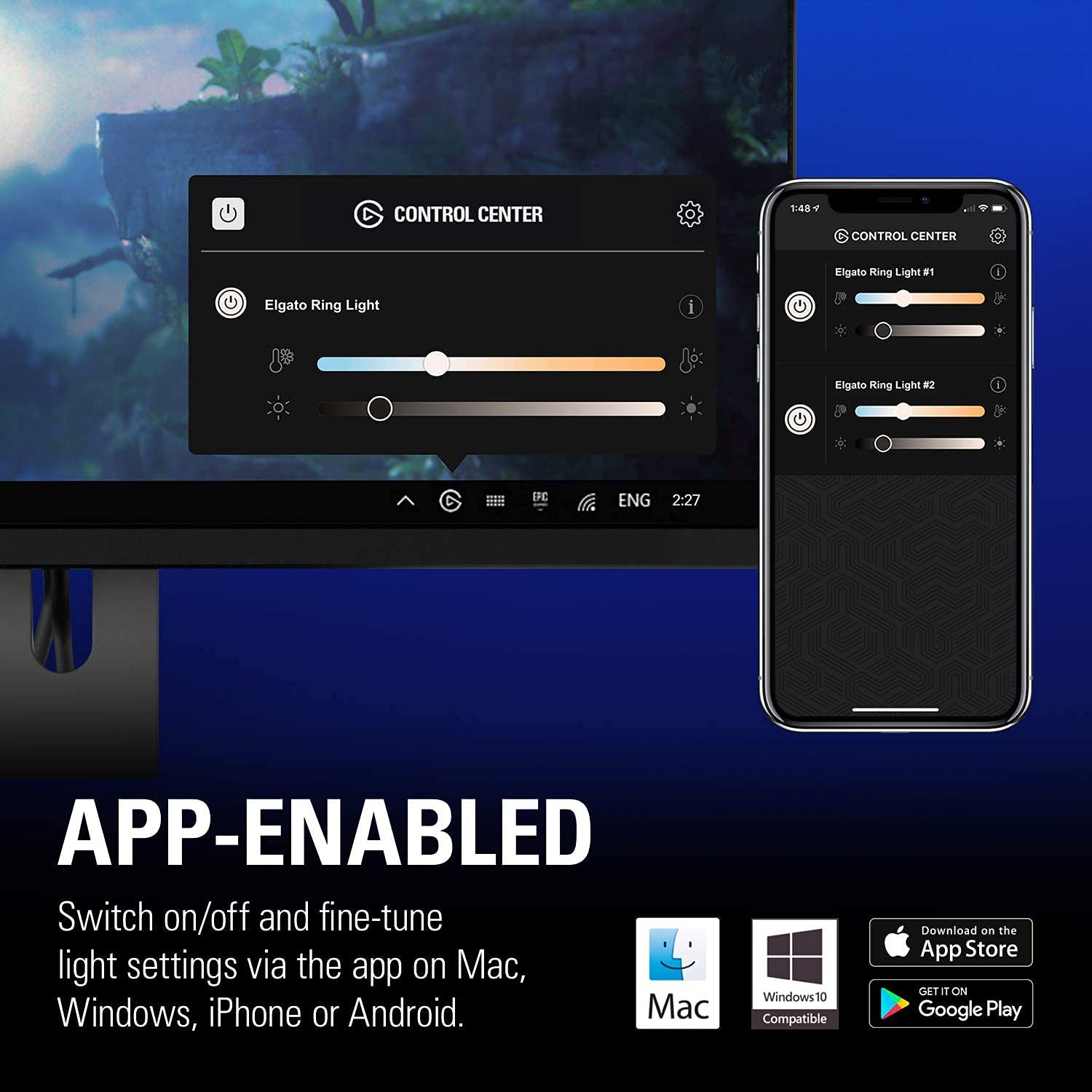 Elgato Ring Light Premium - Mac, PC, iOS, Android (Renewed)