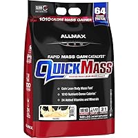 ALLMAX QUICKMASS, Vanilla - 10 lb - Rapid Mass Gain Catalyst - Up to 64 Grams of Protein Per Serving - 3:1 Carb to Protein Ratio - Zero Trans Fat - Up to 70 Servings