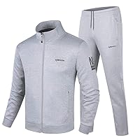 Men's Casual Tracksuit Long Sleeve Sweatsuit Athletic Set Full Zip Running Jogging Sports Jacket and Pants