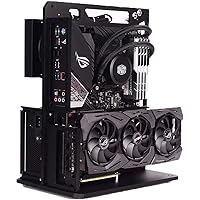 PC Case Test Bench Computer Chassis Aluminum Open Air Compatible ATX MATX ITX Motherboard Computer Cooling Vertical Personalized Chassis Black