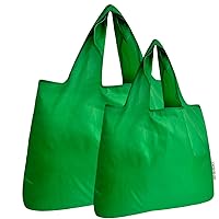 allydrew Large & Small Foldable Tote Nylon Reusable Grocery Bags, Set of 2