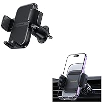 Lamicall 2023 Wider Clamp & Metal Hook Phone Mount for Car and 1s Release Car Vent Phone Mount