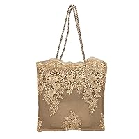 Women Flower Embroidery Tote Frosted Silk Straw Bag Summer Seaside Travel Vacation Beach Bag Shoulder Retro Lace Handbag