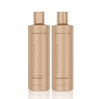 MOEHAIR DUO Of Protein Infused Shampoo and Conditioner | Strengthens and Nourishes | Improves Hair Health | Adds Shine | Hydrates and Conditions | Makes Hair Soft and Shiny