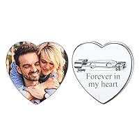 FindChic Personalized Photo Brooch Pins for Women Round/Heart/Square/Oval Shaped Stainless Steel/18K Gold Plated/Black Memorial Customized Suit Shirt Garment Scarf Hat Decoration Accessories +Gift Box