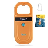 Tera Pet Microchip Reader Scanner with D-Ring RFID Portable Animal Chip ID Scanner with OLED Display Screen Rechargeable Data Storage Tag Scanner EMID FDX-B(ISO11784/85) for Dogs Animal Management W80
