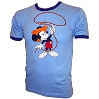 Vintage 70's Walt Disney Mickey Mouse Roping Cuties Ringer t-Shirt