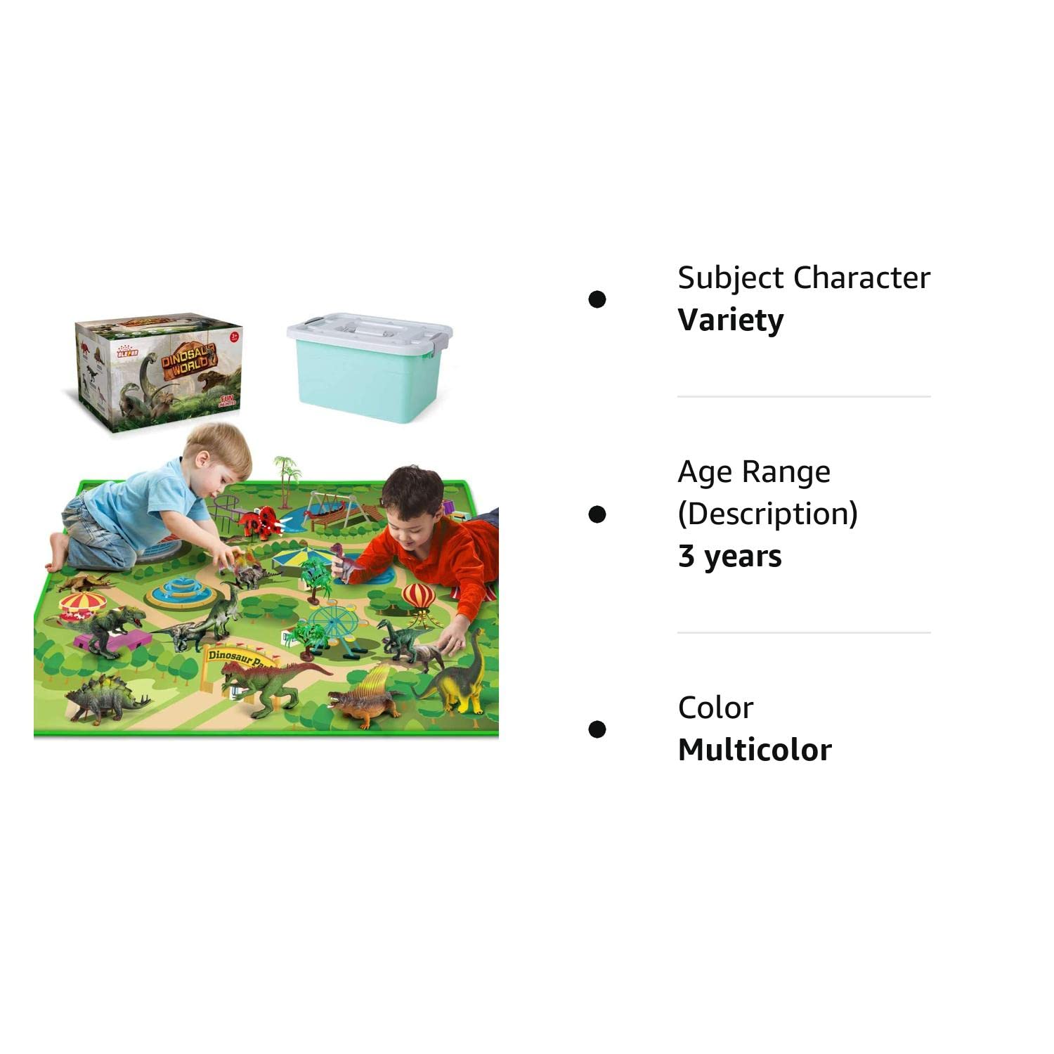 Dinosaur Toys with Dinosaur Figures, Activity Play Mat & Trees for Creating a Dino World Including T-Rex, Triceratops, etc, Perfect Dinosaur Playset for 3,4,5,6 Years Old Kids, Boys & Girls
