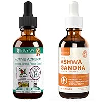 Rejuvica Health Active Adrenal + Active Ashwagandha - Support Stress + Energy - Liquid Delivery for Better Absorption - Rhodiola, Ashwagandha, B-Vitamins, Holy Basil & More!