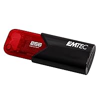 Emtec Click Easy B110 USB 3.0 (3.2) Flash Drive 256 GB External Storage - Red, Black